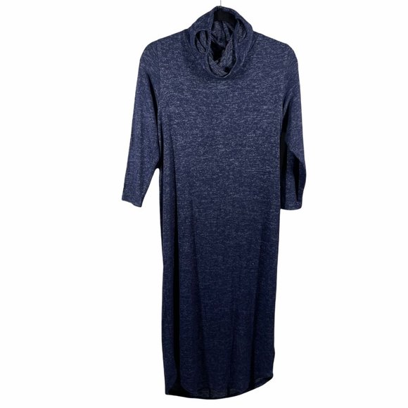 bobeau Dresses & Skirts - Bobeau Heathered Blue Dress Cowl Neck Mask Attached